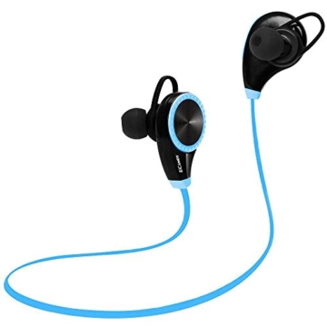 Ecandy Bluetooth 4.0 Wireless Stereo Sport / Laufen & Fitnessstudio / Sport Earbuds Kopfhörer Hands-Free Bluetooth-Headset mit Mikrofon für iPhone 6 5s 5c 4s 4, iPad 2 3 4 Neue iPad, iPod, Android, Samsung Galaxy, Smart Phones Bluetooth-Geräte. (blau) - 2