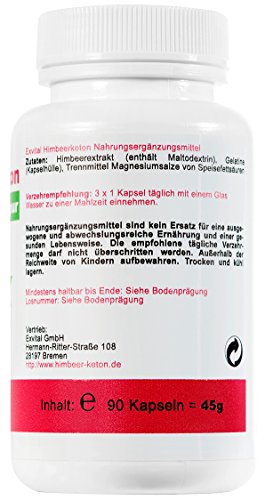 Exvital HimbeerKeton, 90 Kapseln, Fettburner & Stoffwechselturbo zur Unterstützung Ihrer Diät - 2