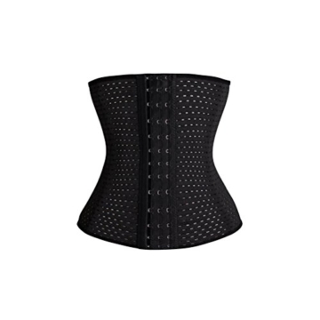 Foxnovo Taille Bauch abnehmen atmungsaktiv Korsett Hüfthalter – Größe L (schwarz) - 1