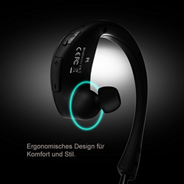 Mpow Cheetah Bluetooth 4.1 Wireless Sport Stereo Kopfhörer mit AptX Technologie(Schwarz) - 3