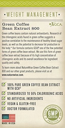 NatureWise Grüner Kaffee Extrakt 800, 60 Fatburner Kapseln mit GCA, 1600 mg Tagesdosis - die höchste, die auf dem Markt verfügbar ist - 5