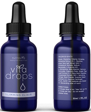 Vita Drops natürliche Gewichtsabnahme / Gewichtsverlust / Fettverbrenner von Nutravita, bekannt aus der Cosmopolitan | Inhaltsstoffe: Garcinia Cambogia, Aloe vera, Grüntee-Extrakt, Spirulina & 5-HTP | Für Vegetarier geeignet | Hergestellt in Großbritannien | 100 % GELD-ZURÜCK-GARANTIE OHNE FRAGEN - 2